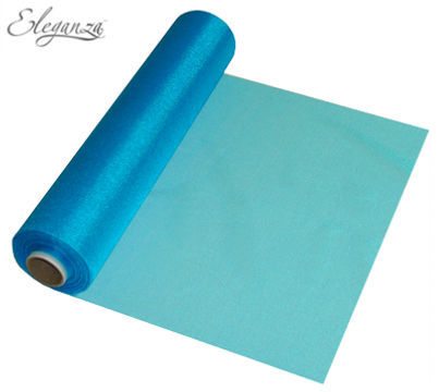 Eleganza Soft Sheer Organza 29cm x 25m Turquoise - Organza / Fabric